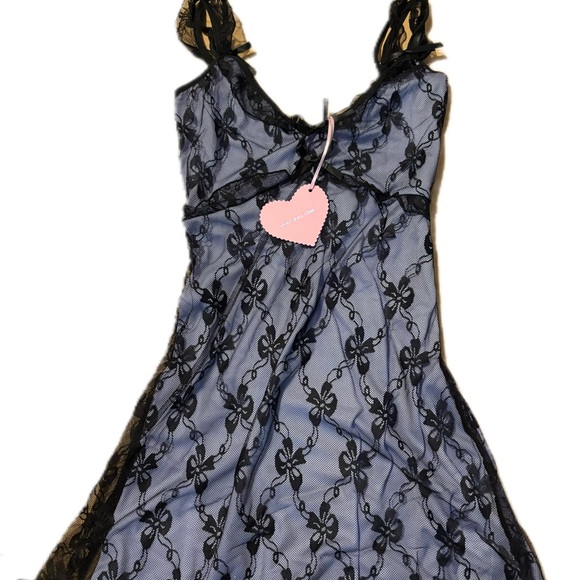 DOLLS KILL Purple Lace Babydoll Mini Dress - Picture 2 of 2